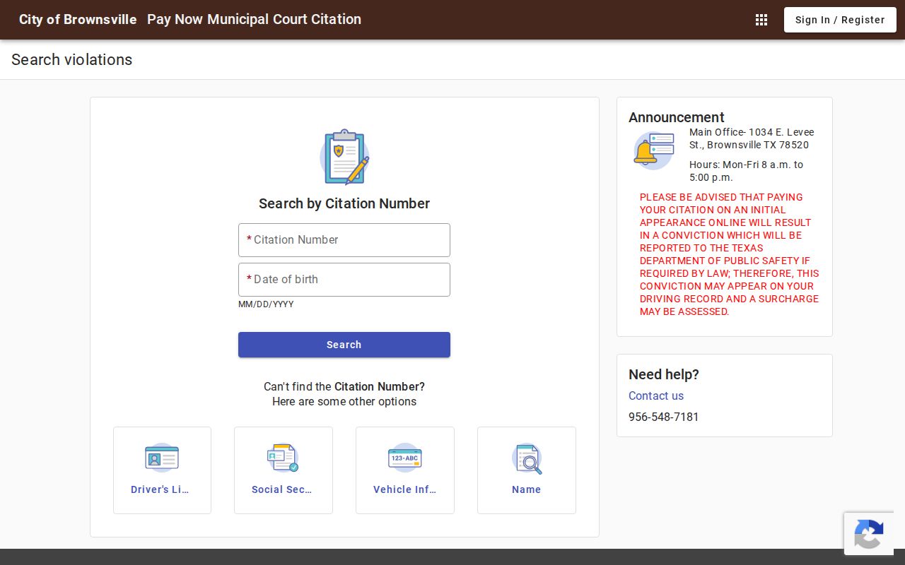 Brownsville criminal records municipal case search